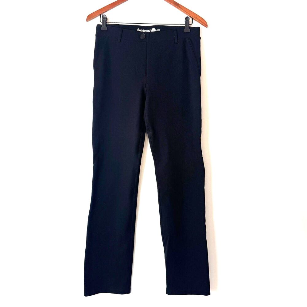 Betabrand Dress Pant Yoga Pants Black Straight Leg Stretch Work Pants Medium